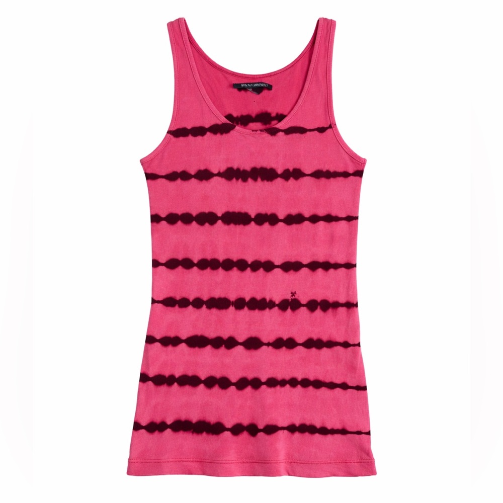 Lucky Brand Pink Tie Dye Tank Top Boho Cotton Stretch Sleeveless Medium